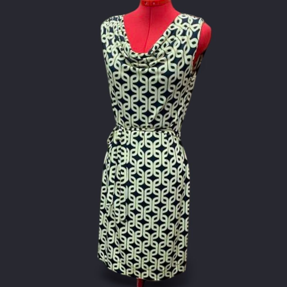 Banana Republic Cowl Neck Sleeveless Geometric Print Dress size M